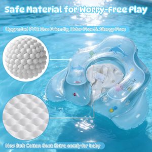 Flotteur de bain 2-en-1 pour bébé avec pare-soleil amovible UPF50+ et siège de sécurité réglable - Product Image 5