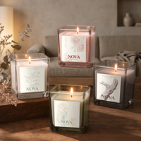 Bougies d'aromathérapie en cire de soja NOVA avec autocollants au design dessiné à la main - Pâques Diwali - Barres personnalisables - Parfum personnalisable - Ingrédients entièrement naturels