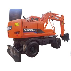 Bon état DOOSAN Dh150w-7 utilisé hydraulique roue excavatrices moyennes 15ton DH150 pelleteuses d'occasion - Product Image 1