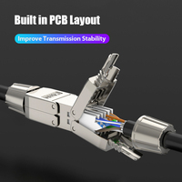Adaptateur d'extension de câble Ethernet Cat6A Cat7, blindage complet, sans outil, connecteur RJ45 LAN