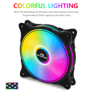 SNOWMAN 120mm RGB LED anneau radiateur ventilateur haute pression statique PWM <span class=keywords><strong>refroidissement</strong></span> pour CPU liquide refroidisseurs et boîtiers d'ordinateur - Product Image 6