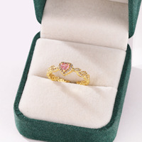 Bague Princesse Rose en Acier Inoxydable Plaqué Or 18K, Anti-ternissement, Motifs Nœud, Couronne, Cœur et Papillon – Nouveauté Tendance TikTok de Fanhua Jewelry