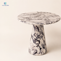 Table d'appoint en marbre Luca Calacatta Viola |   Socle d'appoint rond en marbre violet veiné poli, sur mesure pour salon, appartement, villa
