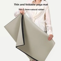 Tapis de yoga naturel en PU ultra-fin, antidérapant, anti-transpiration, personnalisable avec logo, léger, durable, écologique, universel, 1,5 mm, 183 cm