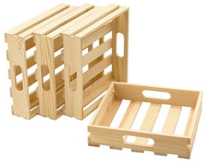 Casse per Pallet quadrate in <span class=keywords><strong>legno</strong></span> stoccaggio <span class=keywords><strong>di</strong></span> vassoi in <span class=keywords><strong>legno</strong></span> non finiti per artigianato fai da te - Product Image 1
