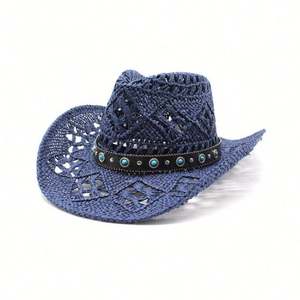 Sombreros de Vaquero Clásicos Stetson de Ala Ancha Lisos al por Mayor con Visera de Papel Estilo Western para Fiestas y Viajes Unisex - Product Image 1