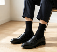 Chaussettes pour hommes personnalisées, chaussettes de cheville neutres d'automne, chaussettes décontractées tricotées de haute qualité, couleur unie, mélange de coton antibactérien