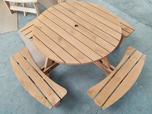 Heavy Duty Vintage Luxury Commercial <span class=keywords><strong>Restaurant</strong></span> Event Furniture Mesa redonda de madera maciza Pub para Beach Patio <span class=keywords><strong>Bar</strong></span> Fabricante - Product Image 6