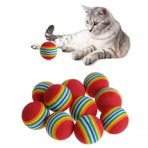 Hot sale custom logo rainbow foam eva floating pet chew treat training toy chuck it tennis dog ball