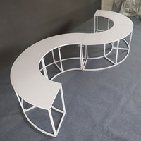 Support à gâteau en métal M825, forme S détachable, rond et creux, pour table de dessert de mariage, table de buffet demi-lune incurvée