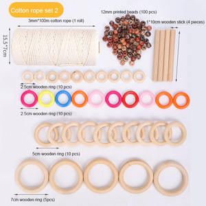 <span class=keywords><strong>Pot</strong></span> <span class=keywords><strong>de</strong></span> <span class=keywords><strong>fleurs</strong></span> suspendu pour plantes, panier suspendu tissé, décoration <span class=keywords><strong>de</strong></span> la maison, bâton en bois rond, perles en bois, Kit macramé - Product Image 2