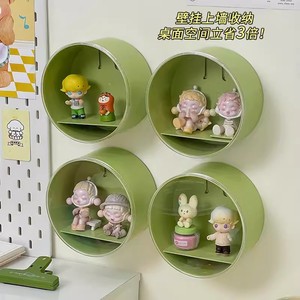 Étagère murale circulaire pour figurines de blind box et petits ornements, couleur unie 240323 - Product Image 4