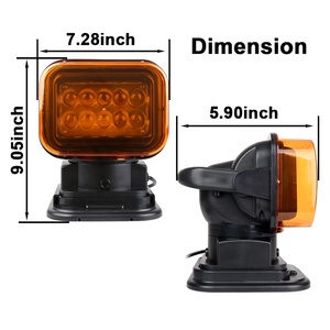 OVOVS <span class=keywords><strong>12V</strong></span> 24V एलईडी सर्चलाइट 50W पीले कवर रिमोट कंट्रोल 360 डिग्री समुद्री बचाव खोज प्रकाश का नेतृत्व किया - Product Image 6