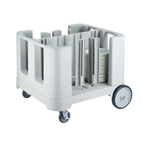 VNTKITCHEN VNT-ADCS240 Chariot de rangement mobile en plastique PP réglable manuellement, capacité de 240 assiettes, pour hôtel, restaurant, bar