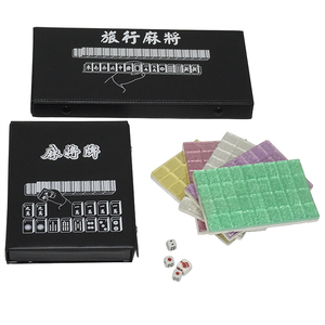 Boîte en cuir PVC personnalisée, bricolage, avec accessoires, cadeau portable et mignon, avec impression <span class=keywords><strong>de</strong></span> logo et gravure, jeu <span class=keywords><strong>de</strong></span> <span class=keywords><strong>société</strong></span>, <span class=keywords><strong>mahjong</strong></span>, 50 pièces - Product Image 4