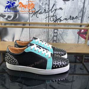 Chaussures décontractées rétro de marque pour hommes et femmes, légères, en cuir véritable, avec doublure de luxe et paillettes, style Louboutin - Product Image 2