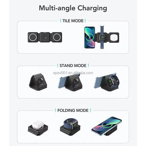 Chargeur sans fil magnétique pliable 4 en 1 avec sortie 12W, station de charge sans fil, boîte - Product Image 4