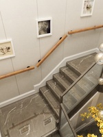 Main courante d'escalier de villa en alliage d'aluminium, montage mural DIY, antidérapante, effet bois, moderne, garantie 1 an, 1,5 kg