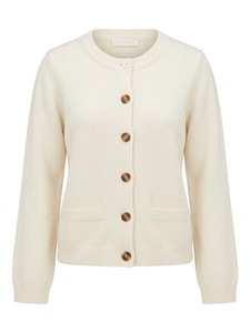 <b>Women</b> Knit <b>Cardigan</b> Sweater Crew Neck Button Front <b>Long</b> Sleeve Button Down Jacket <b>for</b> Autumn - Product Image 2