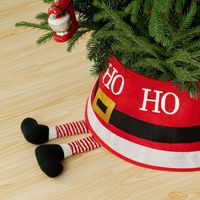 24 Zoll Elfenbein-Weihnachtsbaumkragen 3D Stoff Weihnachtsbaum-Rockring Basisständer-Abdeckung Feiertagsparty-Dekoration