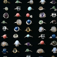 Anneau de perle de plaquette bleue, anneaux de cristal, pierre naturelle, cristaux Vintage de bonne qualité, anneaux de guérison