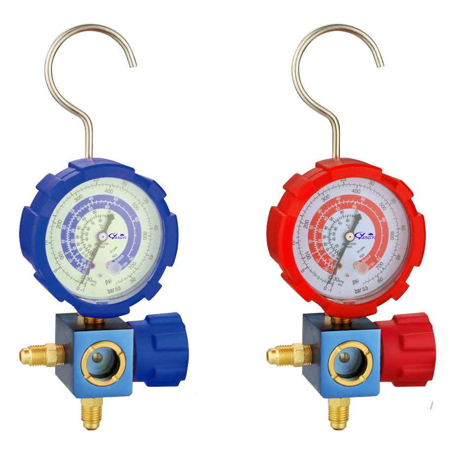 R32 R410A R134a R22サイトグラス付きシングルマニホールドゲージ