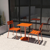Ensemble bistrot moderne en aluminium vert pour l'extérieur, table et chaises résistantes aux intempéries pour cour, balcon, jardin, restaurant