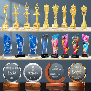 Tùy chỉnh nhựa tinh thể thủy tinh rõ ràng acrylic nhựa gỗ kim loại thể thao danh hiệu Câu Lạc Bộ quà lưu niệm thể thao bóng đá bóng đá giải thưởng Trophy - Product Image 6