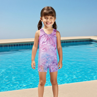 TM032 Unitard para Niños y Adolescentes, Ropa de Baile de Gimnasia con Estampado Colorido de Spandex para Niños y Niñas, Hecho de Nailon para Niños