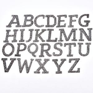 Parches de transferencia de diamantes de imitación para ropa y sombreros, adornos de cristal de fijación en caliente, negro, alfabeto, 3D - Product Image 1