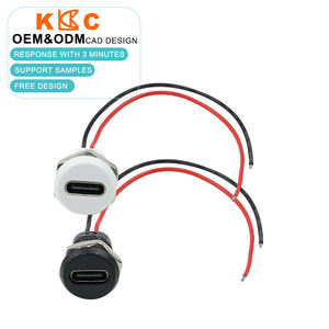 Cable USB-C 3.1 Tipo C con Rosca, Hembra a Cable Desnudo, IP67 Impermeable, Montaje Empotrado en Panel de Control - Product Image 2