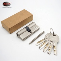Cylindre de serrure de porte à mortaise en laiton massif HYLAND OEM 70 mm profil européen, haute sécurité, clé informatisée, ouverture double face, sans clé, 3 clés