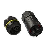 Connecteur de câble rond mâle IP68 à 4 broches, 17,5 A 450 V CA, à visser pour éclairage paysager