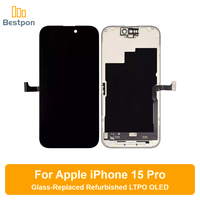Remplacement pour écran OLED d'iPhone 15 Pro, assemblage remis à neuf avec verre remplaqué, panneau et circuit intégré d'origine, grade A