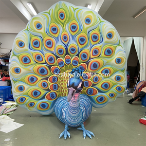 Decorazioni Natalizie Gonfiabili a Forma di Pavone con Luci LED, Pavone Gonfiabile con Coda Spremese per Natale - Product Image 1