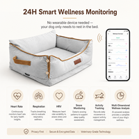 Lit intelligent pour chien et chat, motif uni, emballage en boîte, surveillance de la santé non invasive, suivi à distance via application, lavable, OEM ODM, vente en gros