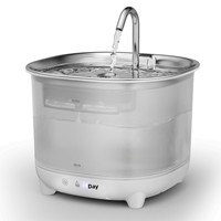 Fontaine à eau portable élégante en acier inoxydable pour animaux de compagnie (chats et chiens) – Conception détachable, étanche, compatible multi-prises