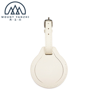 Porte-clés rond en cuir véritable anti-perte Mount Yanzhi avec logo personnalisé gravé, accessoire cadeau écologique