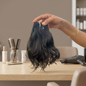 Extensions de cheveux humains vierges Remy d'Inde du Sud, en trames, ondulation naturelle, cuticules alignées, pointes pleines, provenant des tempies - Product Image 1