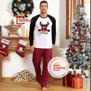 2022 <strong>Christmas</strong> <strong>Family</strong> Matching Outfits Sublimation Blanks Red Buffalo Plaid Xmas Pajamas Raglan Long Sleeve <strong>T</strong> <strong>Shirts</strong> - Product Image 3