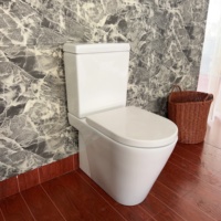 Ensemble WC moderne en céramique à double chasse sans bride, à deux pièces, avec siphon en S de 200 mm, pour l'Europe