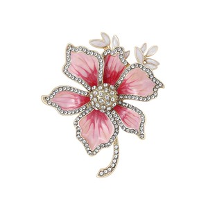 Latest Flower Crystal Trendy <b>Brooch</b> <b>Pins</b> Customized Designs Rhinestone Buttons Alloy Gold Plated Unisex Daily Use Engagement - Product Image 5