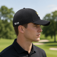 Casquette de baseball respirante en polyester perforé avec logo brodé personnalisé et découpe laser, idéale pour les sports de plein air