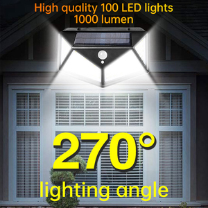 Lámpara de jardín con energía Solar para exteriores, precio barato de alta calidad, 100 LED, Sensor de movimiento impermeable, luces solares de pared para jardín - Product Image 2