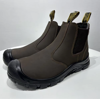 Bottes de sécurité en cuir imperméables et respirantes avec embout en acier, antidérapantes, montantes, pour l'hiver