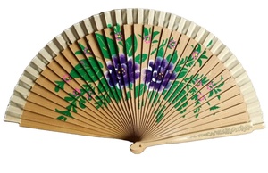 Abanico de Madera Pintado a Mano Estilo Flamenco Español para Baile - Product Image 4