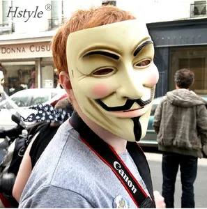 Populaire V pour Vendetta Cool Fête D'halloween Beige Masque de Guy Fawkes MJ1-1