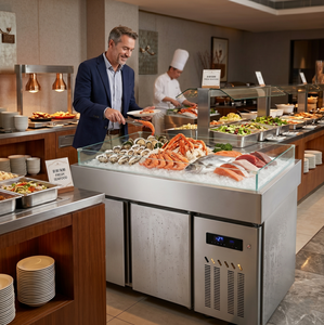 Table de présentation de fruits de mer en acier inoxydable sur mesure pour la présentation de fruits de mer frais et de homards pour les marchés de détail de produits de la mer - Product Image 6