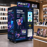 Distributeur automatique de coques de téléphone multi-médias en libre-service, machine à coques de téléphone personnalisées avec double écran pour centre commercial