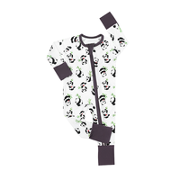 Combinaison pour bébé en bambou certifiée CPC, pyjama pour nouveau-né, barboteuse pour tout-petits, combinaison à double fermeture éclair avec mitaines pliables